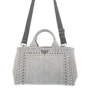 PRADA Canapa Jeweled Tote Bag